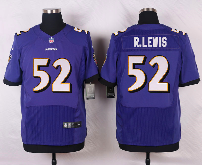 Nike Ravens #52 Ray Lewis Purple Team Color Men's Stitched NFL New Elite Jersey