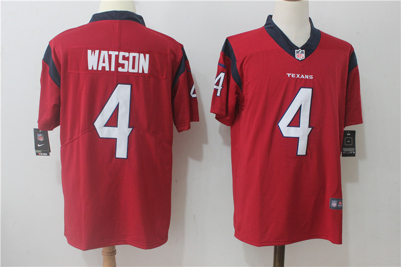 Men's Nike Houston Texans #4 Deshaun Watson Red Alternate Stitched NFL Vapor Untouchable Limited Jersey