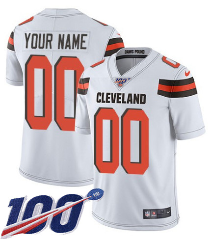 Men's Browns 100th Season ACTIVE PLAYER White Vapor Untouchable Limited Stitched NFL Jersey