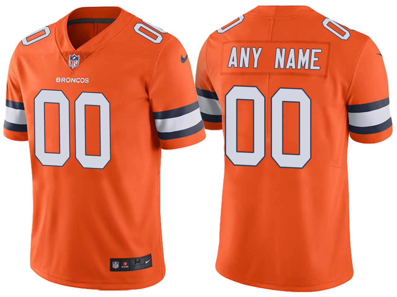 Men's Denver Broncos Customized Orange Team Color Vapor Untouchable Limited Stitched NFL Jersey (Check description if you want Women or Youth size)