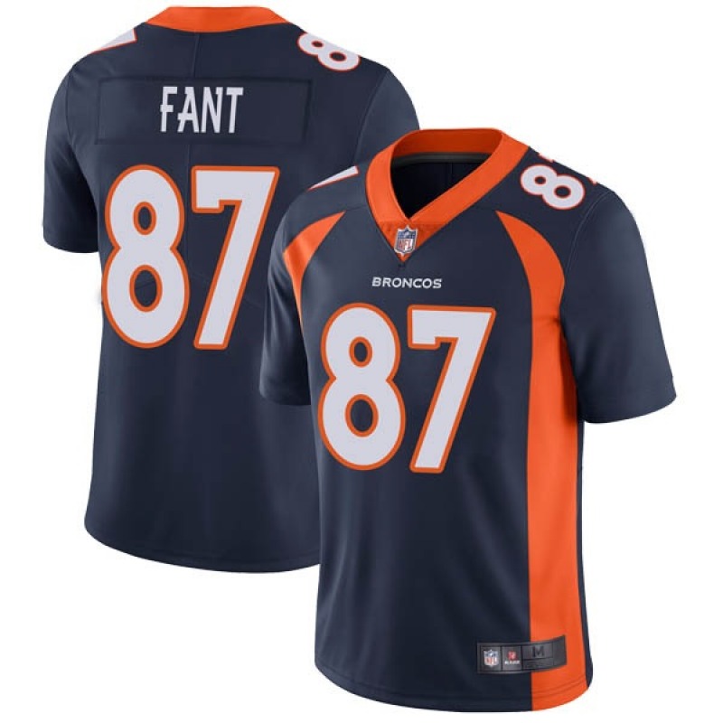 Men's Denver Broncos #87 Noah Fant Navy Vapor Untouchable Limited Stitched NFL Jersey