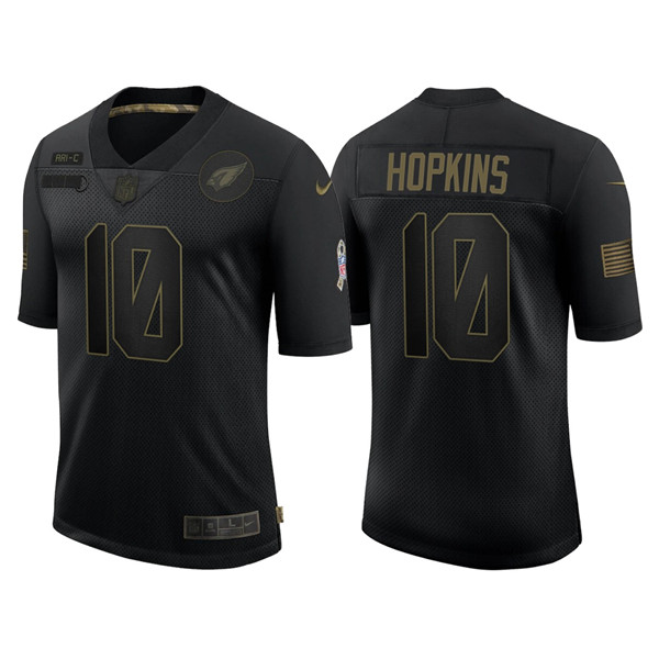 Men's Arizona Cardinals #10 DeAndre Hopkins 2020 Black Salute To ...