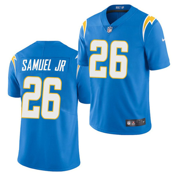 Men's Los Angeles Chargers #26 Asante Samuel Jr. Powder Blue 2021 Vapor Untouchable Limited Stitched NFL Jersey (Check description if you want Women or Youth size)