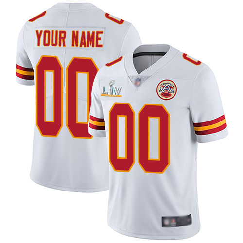 Men's Kansas City Chiefs ACTIVE PLAYER Custom White 2021 Super Bowl LV Limited Stitched NFL Jersey (Check description if you want Women or Youth size)