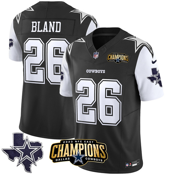 Men's Dallas Cowboys #26 DaRon Bland Black/White 2023 F.U.S.E. NFC East Champions Ptach Football Stitched Jersey