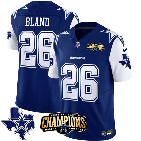 Men's Dallas Cowboys #26 DaRon Bland Blue/White 2023 F.U.S.E. NFC East Champions Patch Football Stitched Jersey