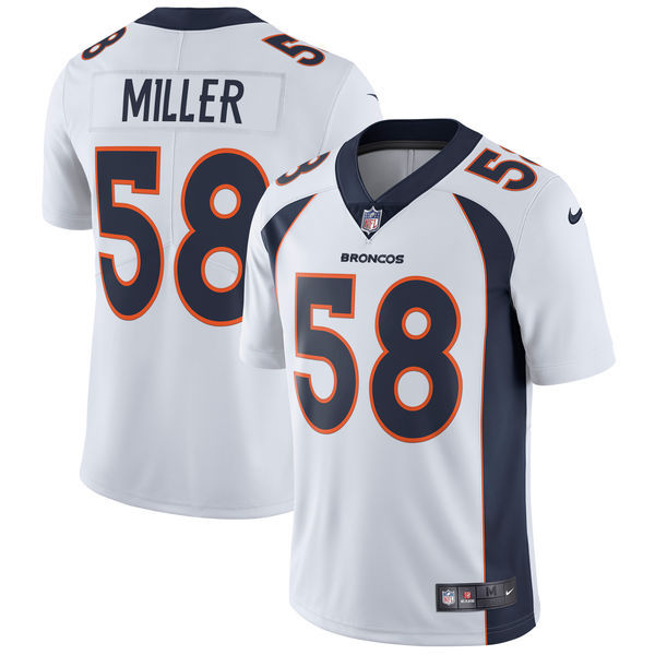 Men's Denver Broncos #58 Von Miller Nike White Vapor Untouchable Limited Stitched NFL Jersey