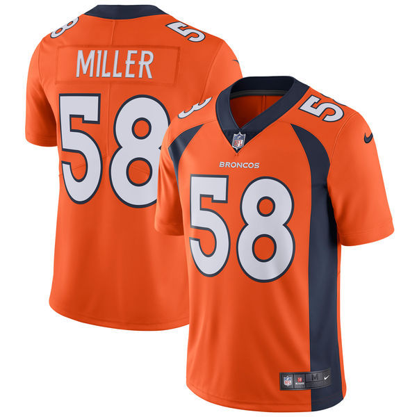 Men's Denver Broncos #58 Von Miller Nike Orange Vapor Untouchable Limited Stitched NFL Jersey