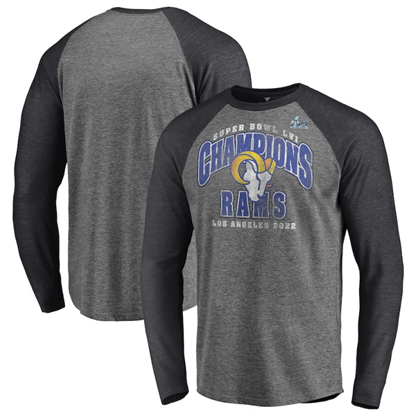 Men's Los Angeles Rams 2022 Grey Super Bowl LVI Champions Long Sleeve T-Shirt