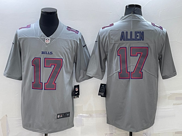 Men's Buffalo Bills #17 Josh Allen Gray Atmosphere Fashion Stitched Jersey