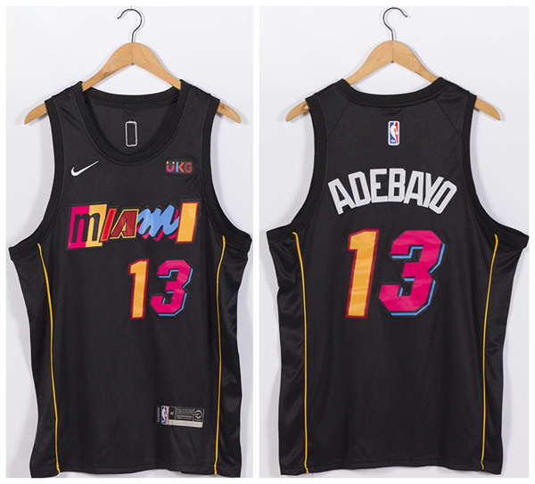 Men's Miami Heat 2021/22 City Edition #13 Bam Adebayo Black Stitched Jersey