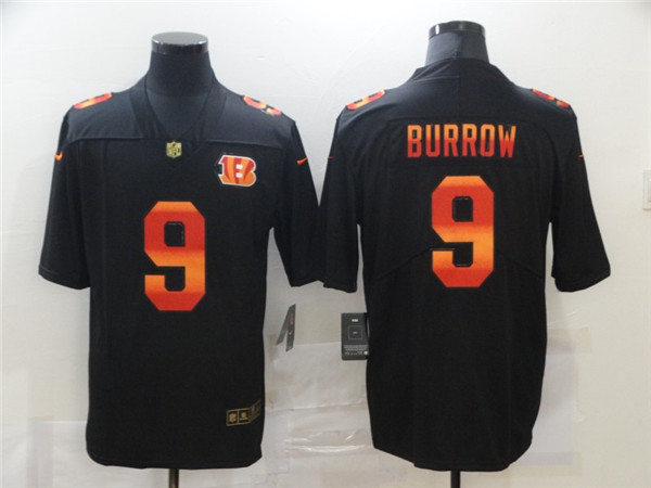 Men's Cincinnati Bengals #9 Joe Burrow 2020 Black Fashion Limited Stitched NFL Jersey