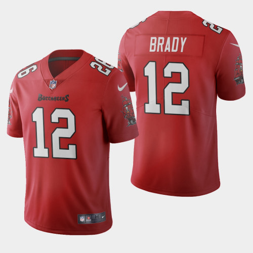 Men's Tampa Bay Buccaneers #12 Tom Brady Red Stitched NFL Jersey