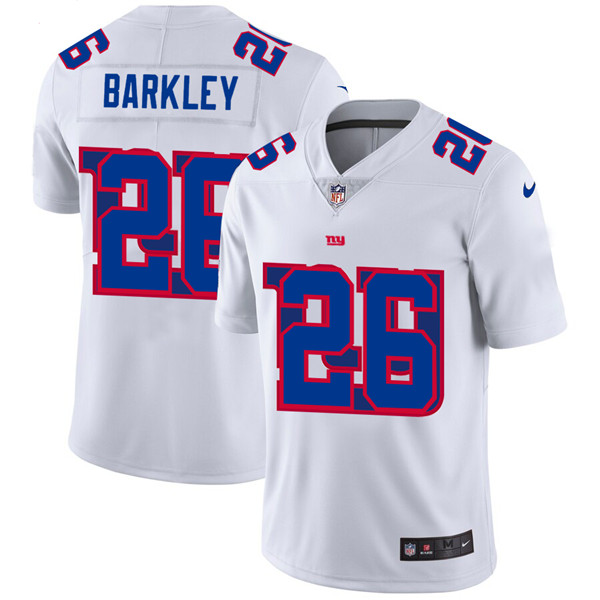 Men's New York Giants #26 Saquon Barkley White Stitched NFL Jersey