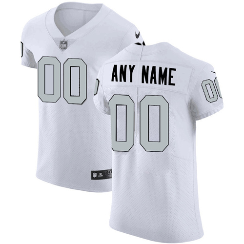 Men's Las Vegas Raiders Customized Silver Number White Legend Stitched Jersey
