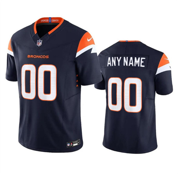 Men's Denver Broncos Active Player Custom Navy 2024 F.U.S.E. Vapor Limited Football Stitched Jersey
