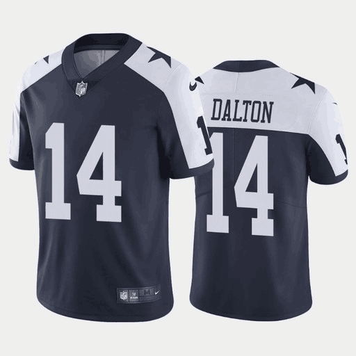 Men's Dallas Cowboys #14 Andy Dalton Navy Vapor Limited Stitched NFL Jersey