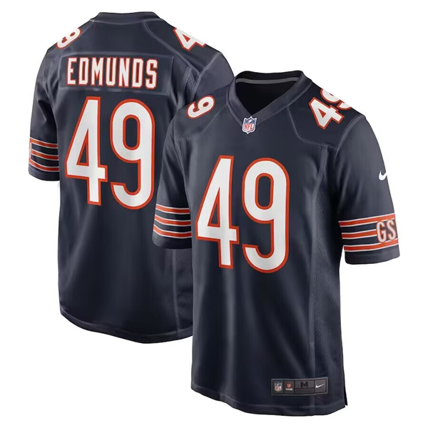 Men's Chicago Bears #49 Tremaine Edmunds Navy Stitched Game Jersey
