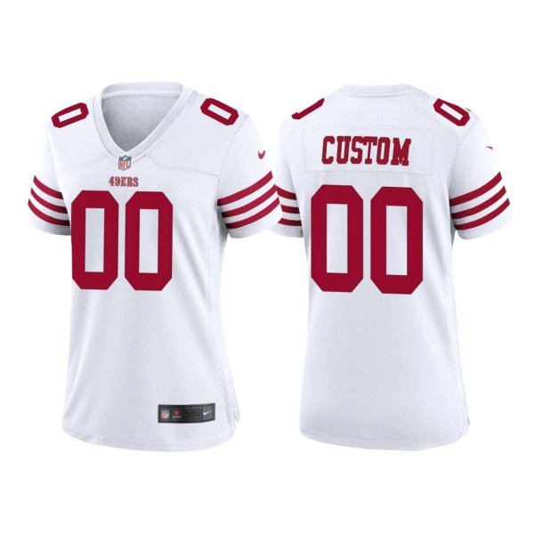 Women's San Francisco 49ers ACTIVE PLAYER Custom White Stitched Game Jersey(Run Small)