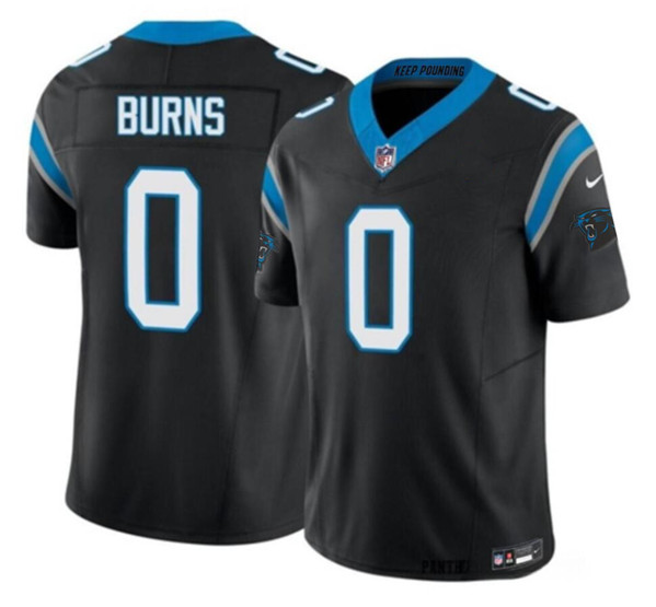 Men's Carolina Panthers #0 Brian Burns Black 2023 F.U.S.E. Vapor Untouchable Football Stitched Jersey