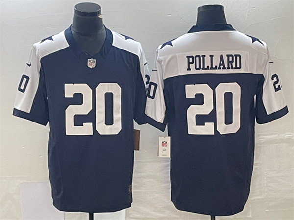 Men's Dallas Cowboys #20 Tony Pollard Navy 2023 F.U.S.E.Thanksgiving Limited Football Stitched Jersey