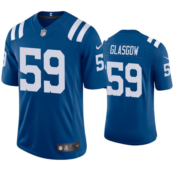 Men's Indianapolis Colts #59 Jordan Glasgow Blue Stitched Jersey