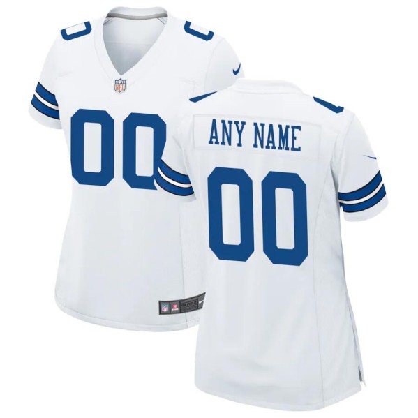 Women's Dallas Cowboys ACTIVE PLAYER Custom White Stitched Game Jersey
