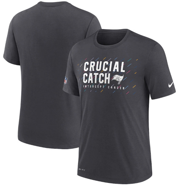 Men's Tampa Bay Buccaneers Charcoal 2021 Crucial Catch Performance T-Shirt