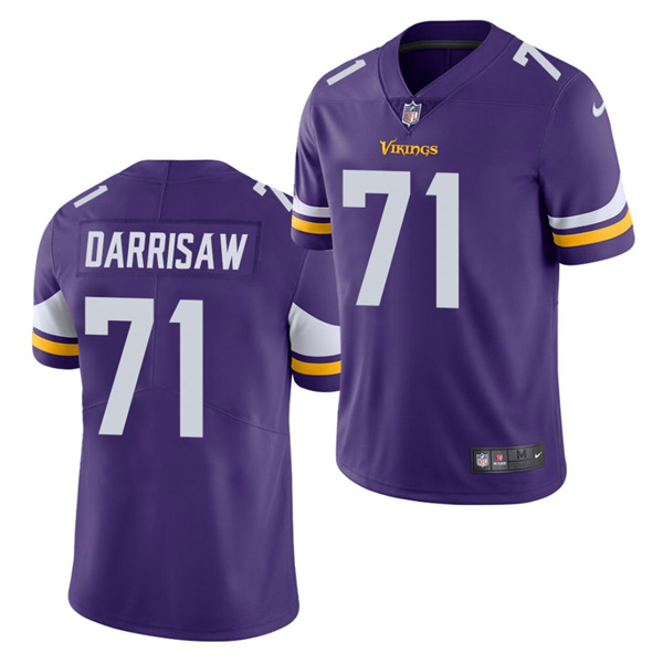 Men's Minnesota Vikings #71 Christian Darrisaw Purple 2021 Vapor Untouchable Limited Stitched NFL Jersey (Check description if you want Women or Youth size)