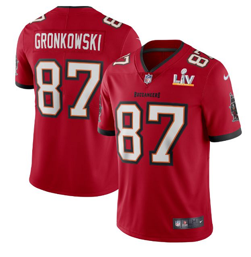 Men's Tampa Bay Buccaneers #87 Rob Gronkowski Red 2021 Super Bowl LV Limited Stitched NFL Jersey