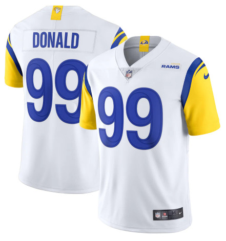 Men's Los Angeles Rams #99 Aaron Donald 2021 White Vapor Untouchable Limited Alternate Stitched NFL Jersey (Check description if you want Women or Youth size)