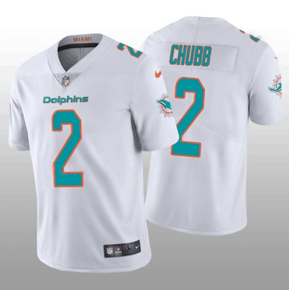 Men's Miami Dolphins #2 Bradley Chubb 2022 White Vapor Untouchable Limited Stitched Jersey