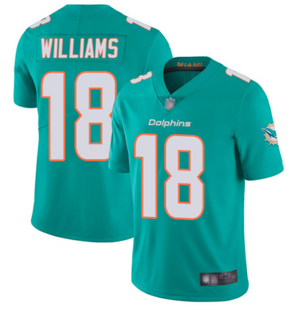 Men's Miami Dolphins #18 Preston Williams Aqua Vapor Untouchable Limited Stitched NFL Jersey