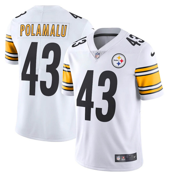 Men's Pittsburgh Steelers #43 Troy Polamalu White Vapor Untouchable Limited Stitched NFL Jersey