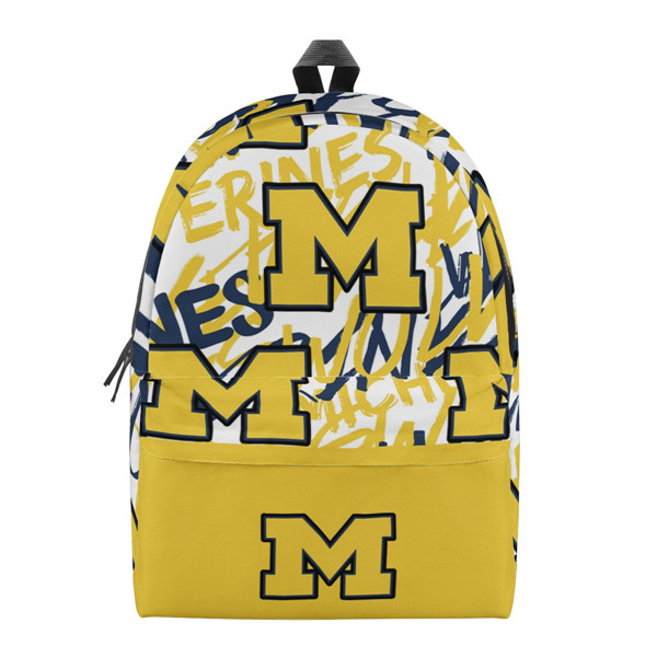 Michigan Wolverines All Over Print Cotton Backpack 001
