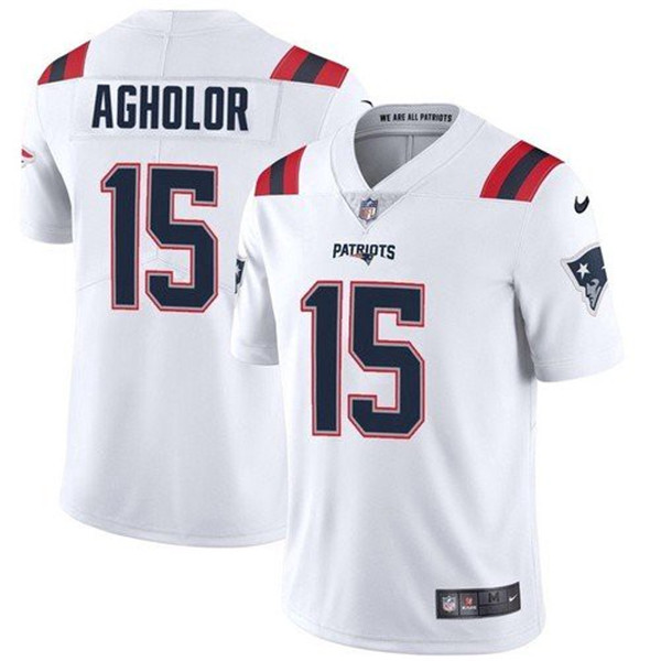 Men's New England Patriots #15 Nelson Agholor 2021 White Vapor Untouchable Limited Stitched Jersey