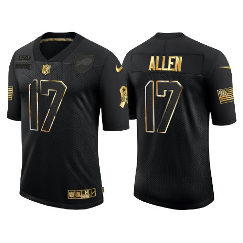 Men's Buffalo Bills ACTIVE PLAYER Custom Black/Gold Salute to Service Limited Stitched Jersey