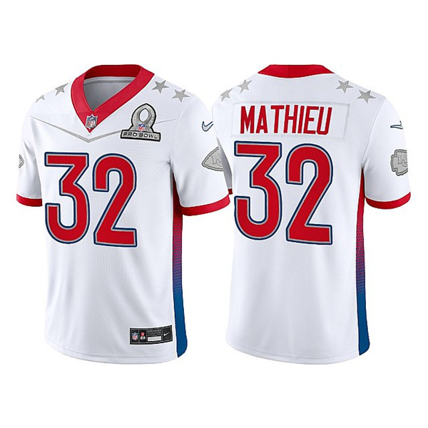 Men's Kansas City Chiefs #32 Tyrann Mathieu 2022 White Pro Bowl Stitched Jersey
