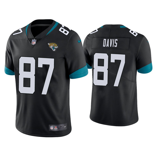 Men's Jacksonville Jaguars #87 Tyler Davis Black Vapor Untouchable Limited Stitched Jersey