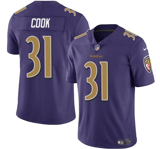 Men's Baltimore Ravens #31 Dalvin Cook Purple Color Rush Vapor Limited Football Stitched Jersey