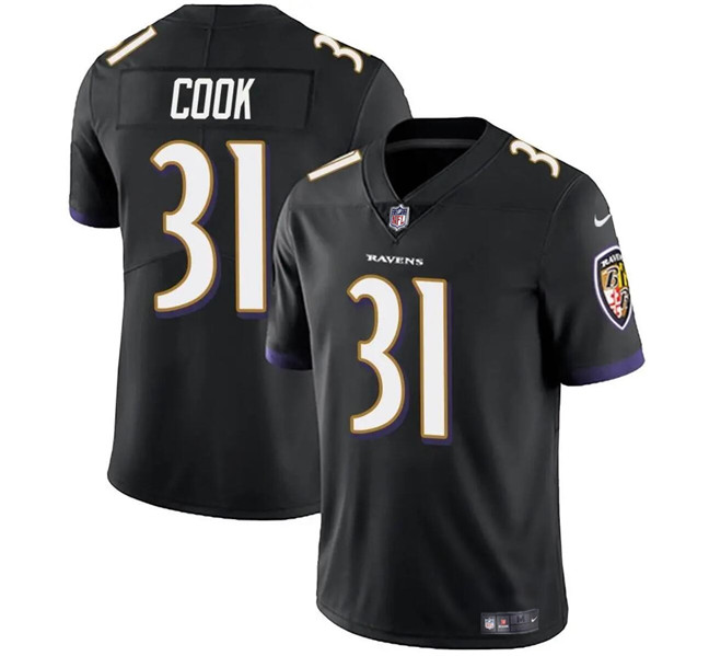 Men's Baltimore Ravens #31 Dalvin Cook Black Vapor Limited Football Jersey