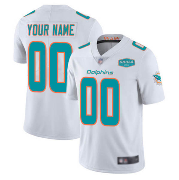 Youth Dolphins Active Players White 347 Shula Patch Vapor Untouchable Limited Stitched NFL Jersey