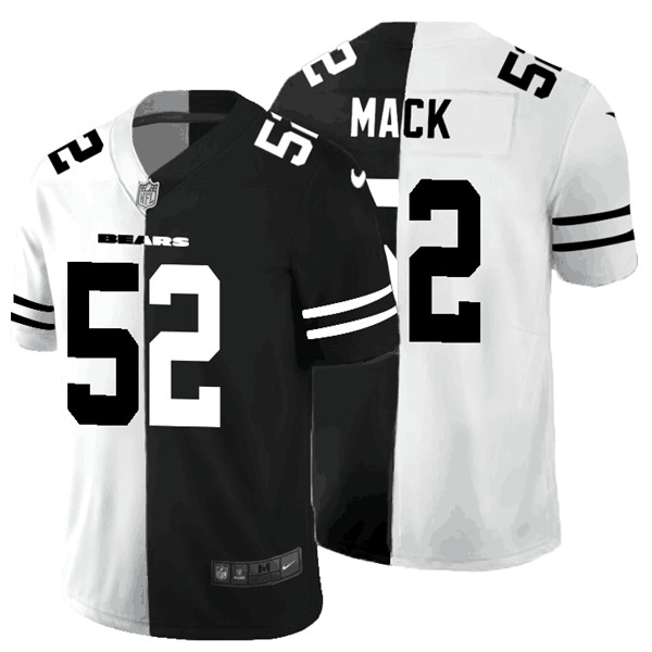 Men's Arizona Cardinals #52 Khalil Mack Black White Split 2020 Stitched Jersey