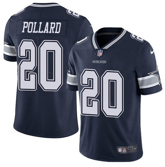 Men's Dallas Cowboys #20 Tony Pollard Navy Limited Stitched Jersey
