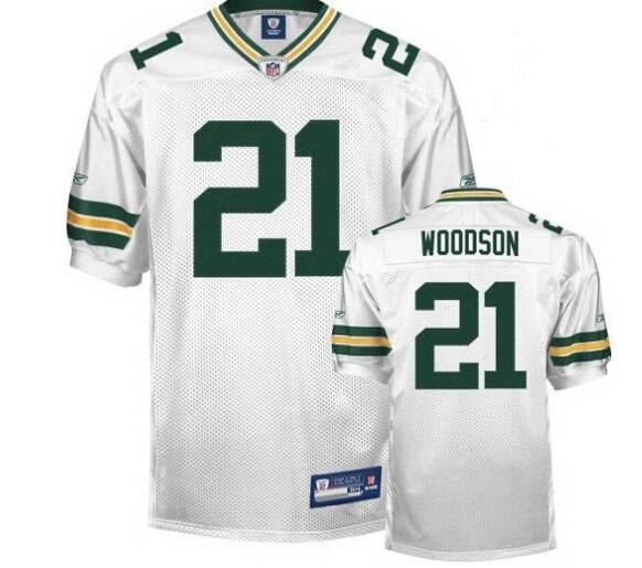 Men's Nike Green Bay Packers #21 Charles Woodson White Stitched NFL Jersey
