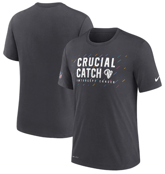Men's Los Angeles Rams Charcoal 2021 Crucial Catch Performance T-Shirt