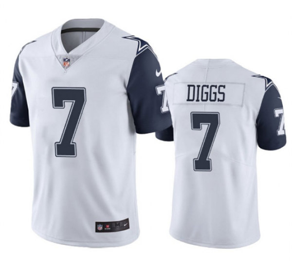 Men's Dallas Cowboys #7 Trevon Diggs 2021 White Thanksgiving Limited Stitched Jersey