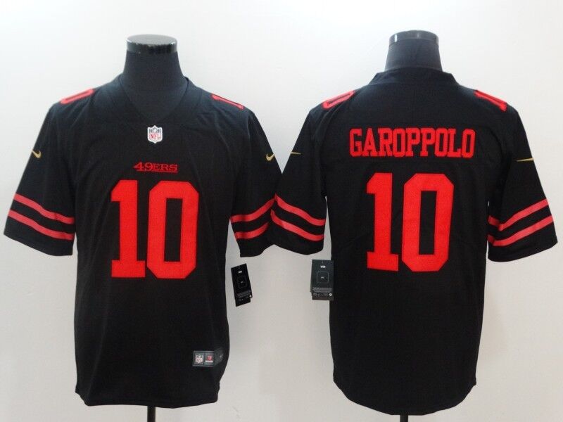 Men's Nike San Francisco 49ers #10 Jimmy Garoppolo Black Vapor Untouchable Limited Stitched NFL Jersey