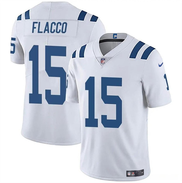 Men's Indianapolis Colts #15 Joe Flacco White Vapor Limited Football Stitched Jersey