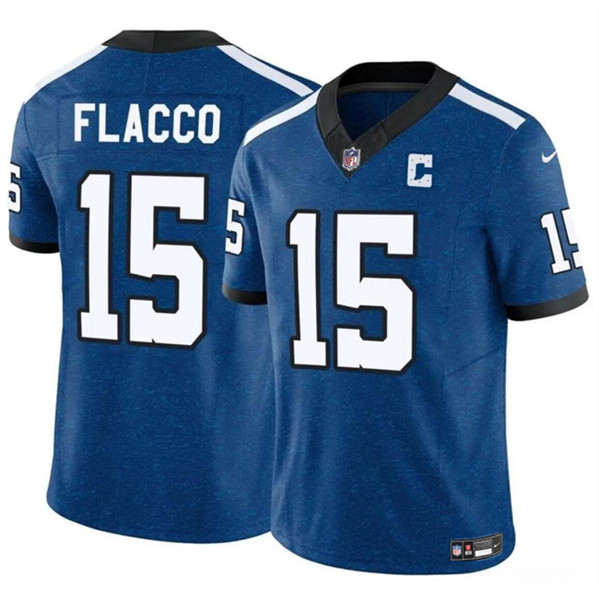 Youth Indianapolis Colts #15 Joe Flacco Blue 2024 F.U.S.E. Throwback Vapor Untouchable Limited Football Stitched Jersey